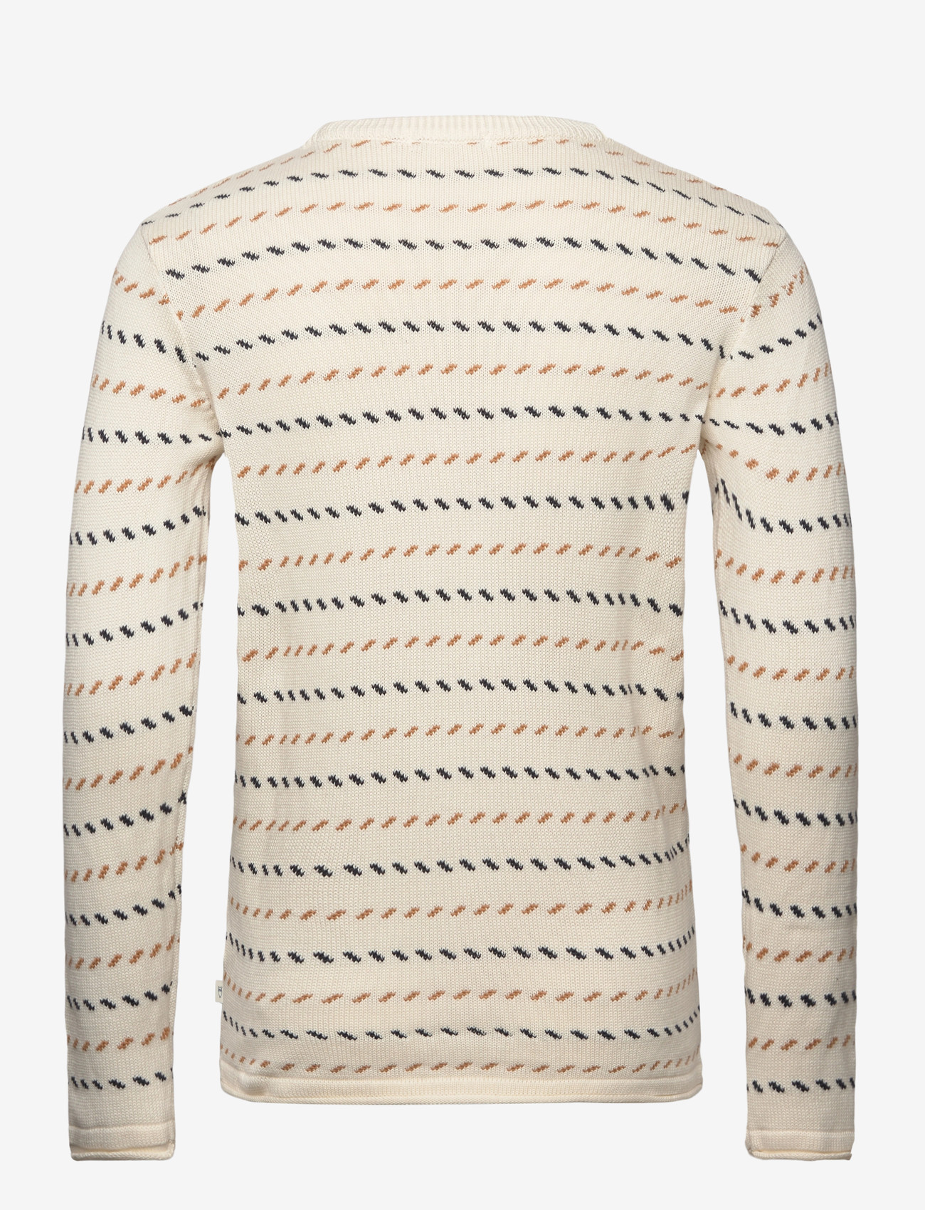 Knowledge Cotton Apparel - Organic Cotton Jacquard Knit - Rege - rundhals - egret - 1