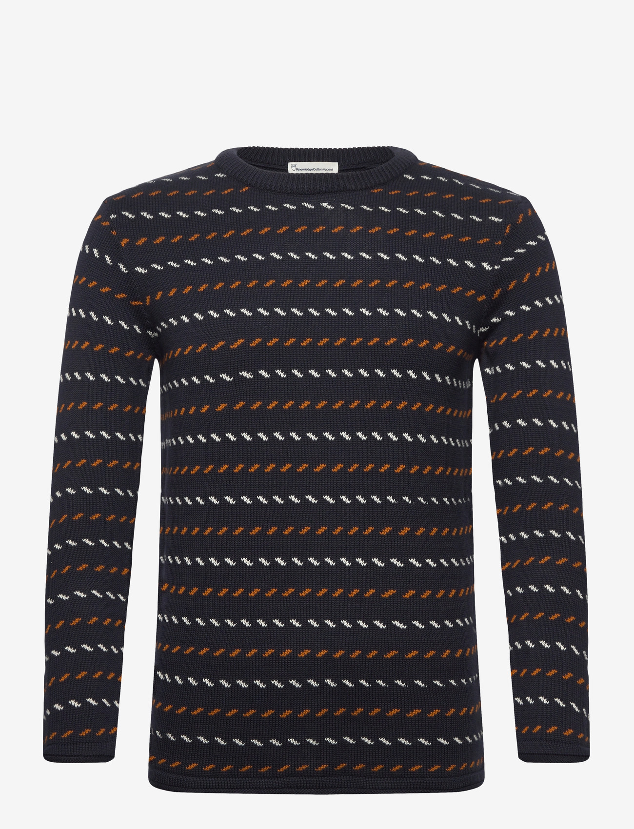 Knowledge Cotton Apparel - Organic Cotton Jacquard Knit - Rege - rundhals - night sky - 0