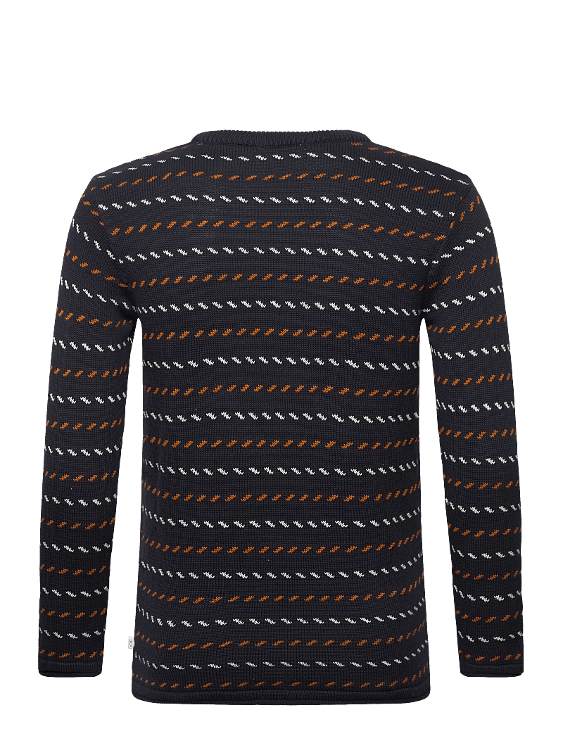 Knowledge Cotton Apparel - Organic Cotton Jacquard Knit - Rege - rundhals - night sky - 1