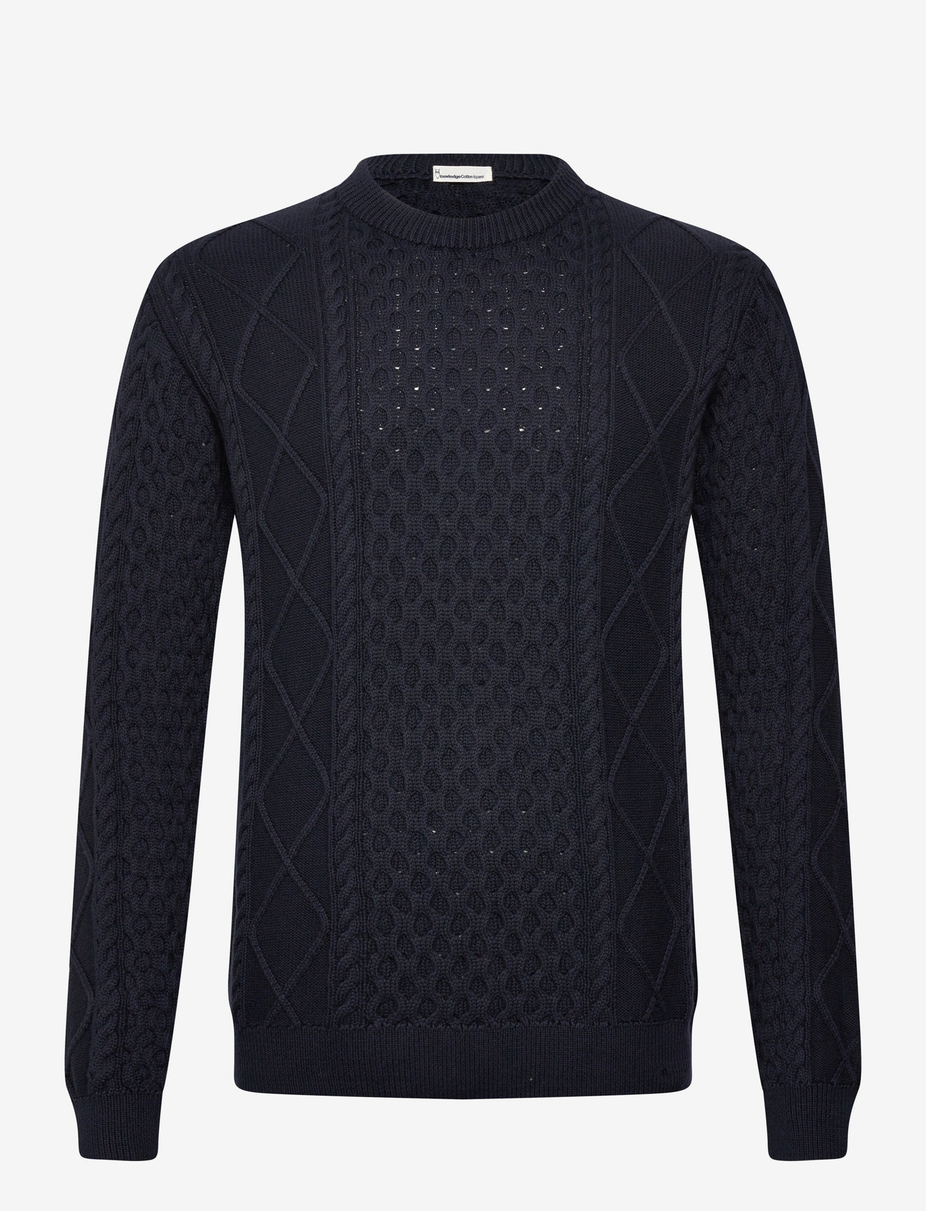 Knowledge Cotton Apparel - Organic Cotton Cable Knit - Regener - rundhals - night sky - 0