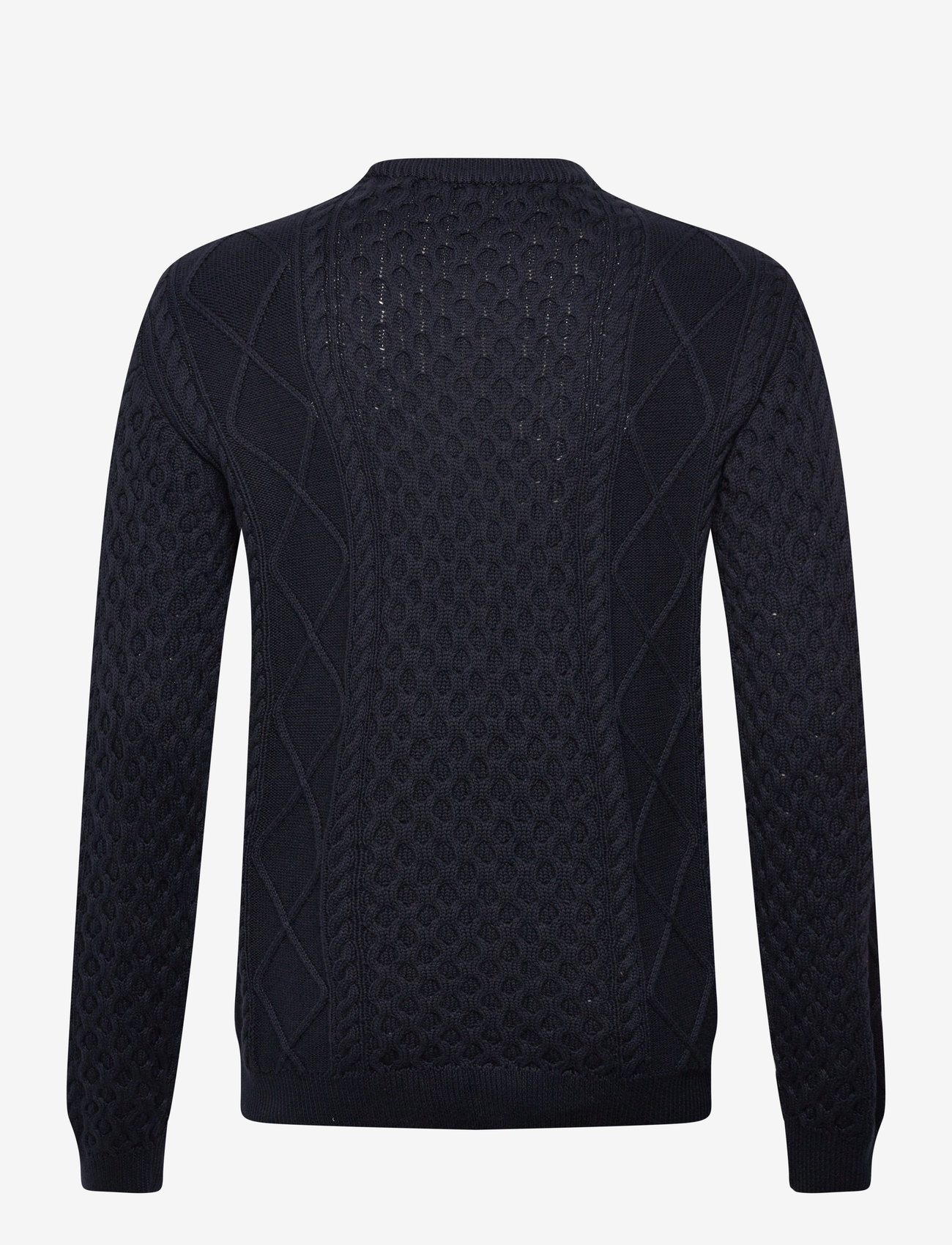 Knowledge Cotton Apparel - Organic Cotton Cable Knit - Regener - rundhals - night sky - 1