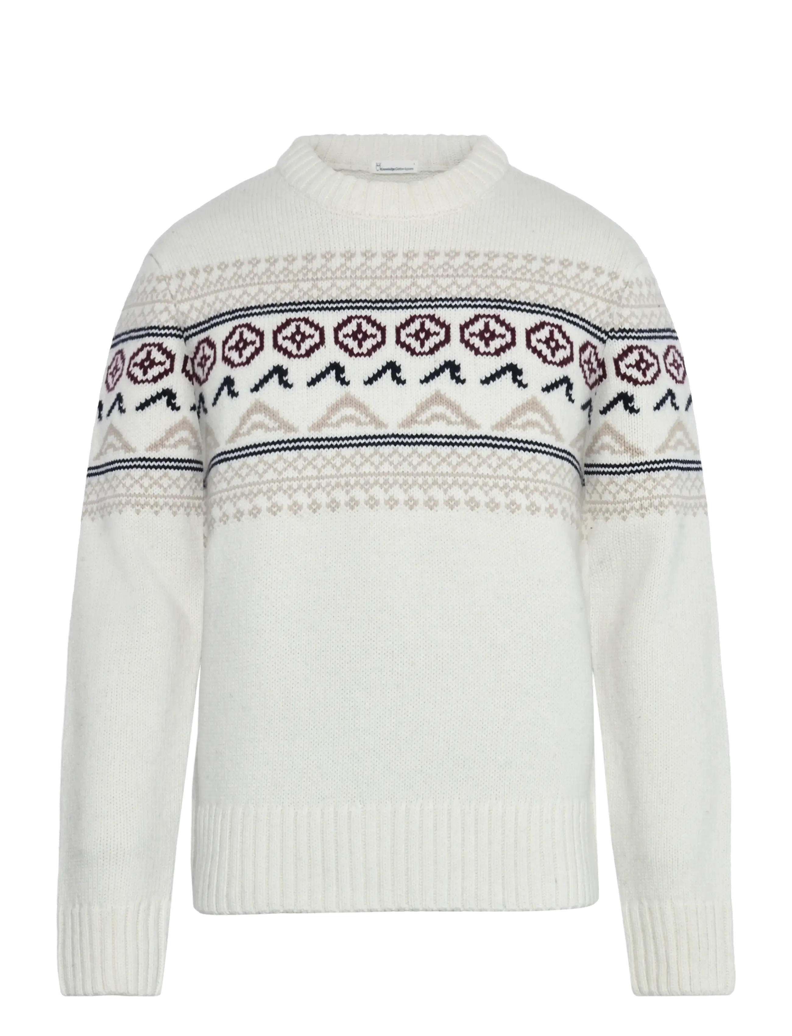 Knowledge Cotton Apparel Lambswool Crew Neck Knit RWS - Osta olukorra järgi - EGRET / cream