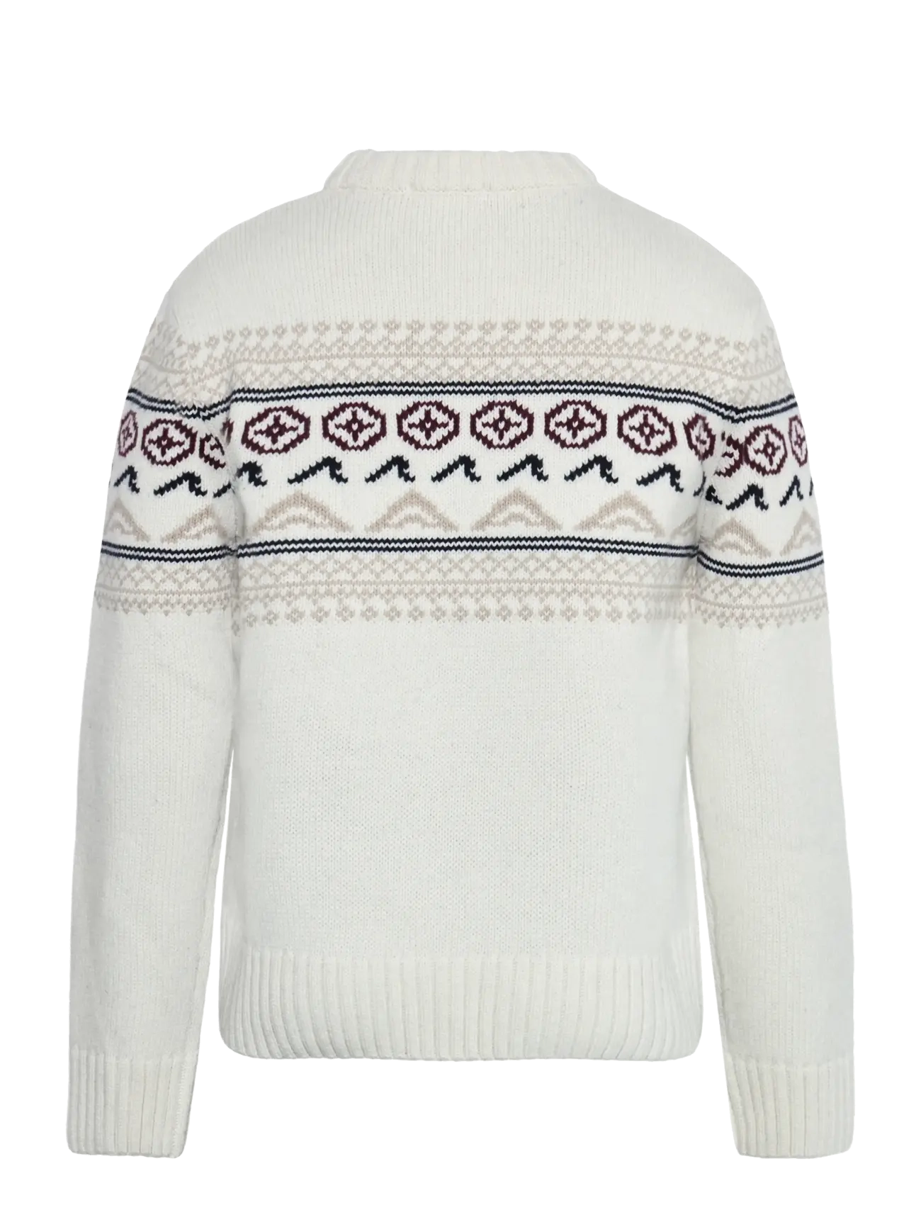Knowledge Cotton Apparel - Lambswool Crew Neck Knit RWS - Ümara kaelusega - egret - 1