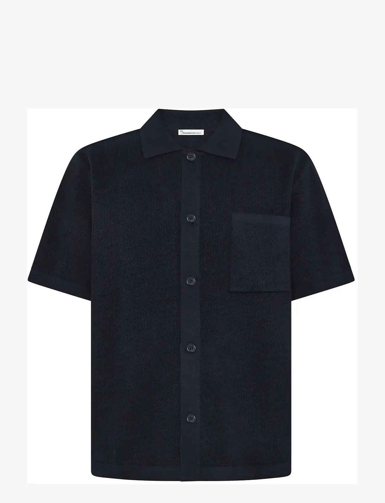 Knowledge Cotton Apparel - Regular knit shirt - kortärmade skjortor - night sky - 0