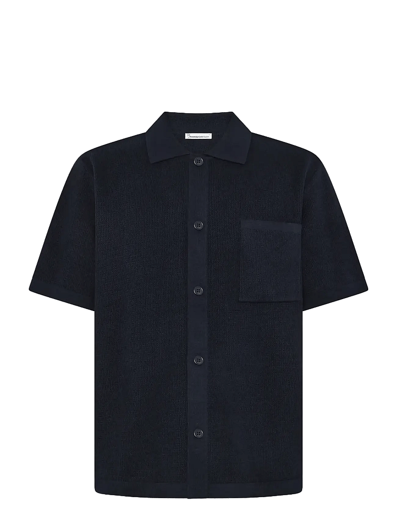 Knowledge Cotton Apparel - Regular knit shirt - kortärmade skjortor - night sky - 0