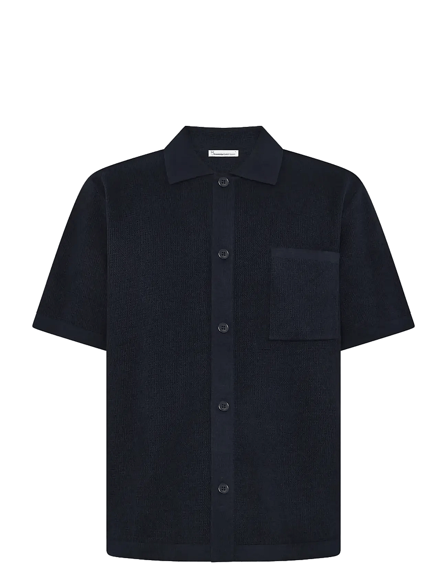 Knowledge Cotton Apparel - Regular knit shirt - krótki rękaw - night sky - 0