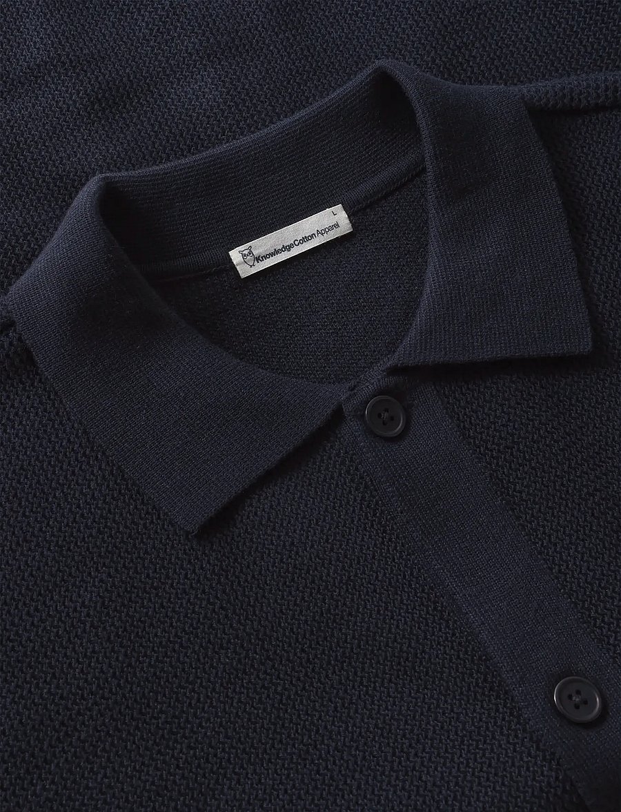 Knowledge Cotton Apparel - Regular knit shirt - krótki rękaw - night sky - 2