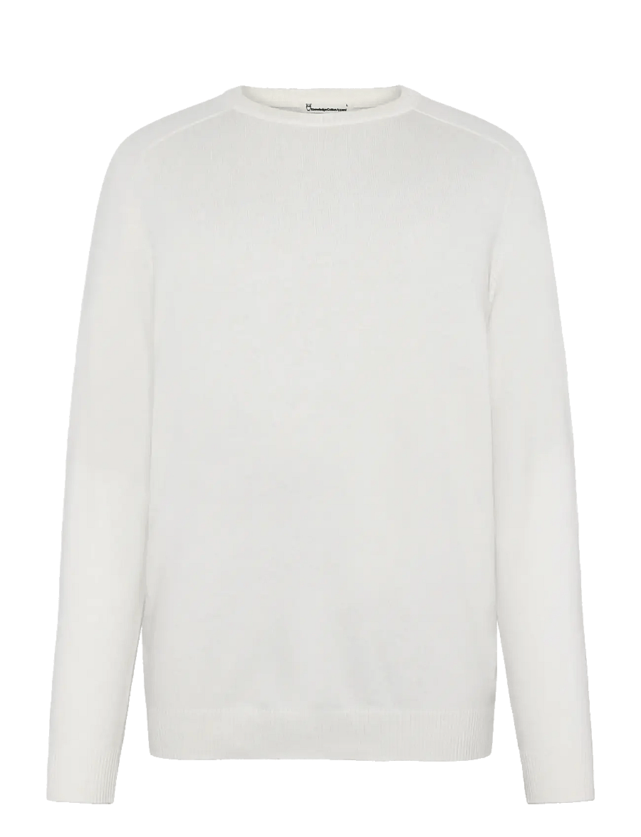 Knowledge Cotton Apparel - Cashmere crew neck sweater - rundhalsad - egret - 0