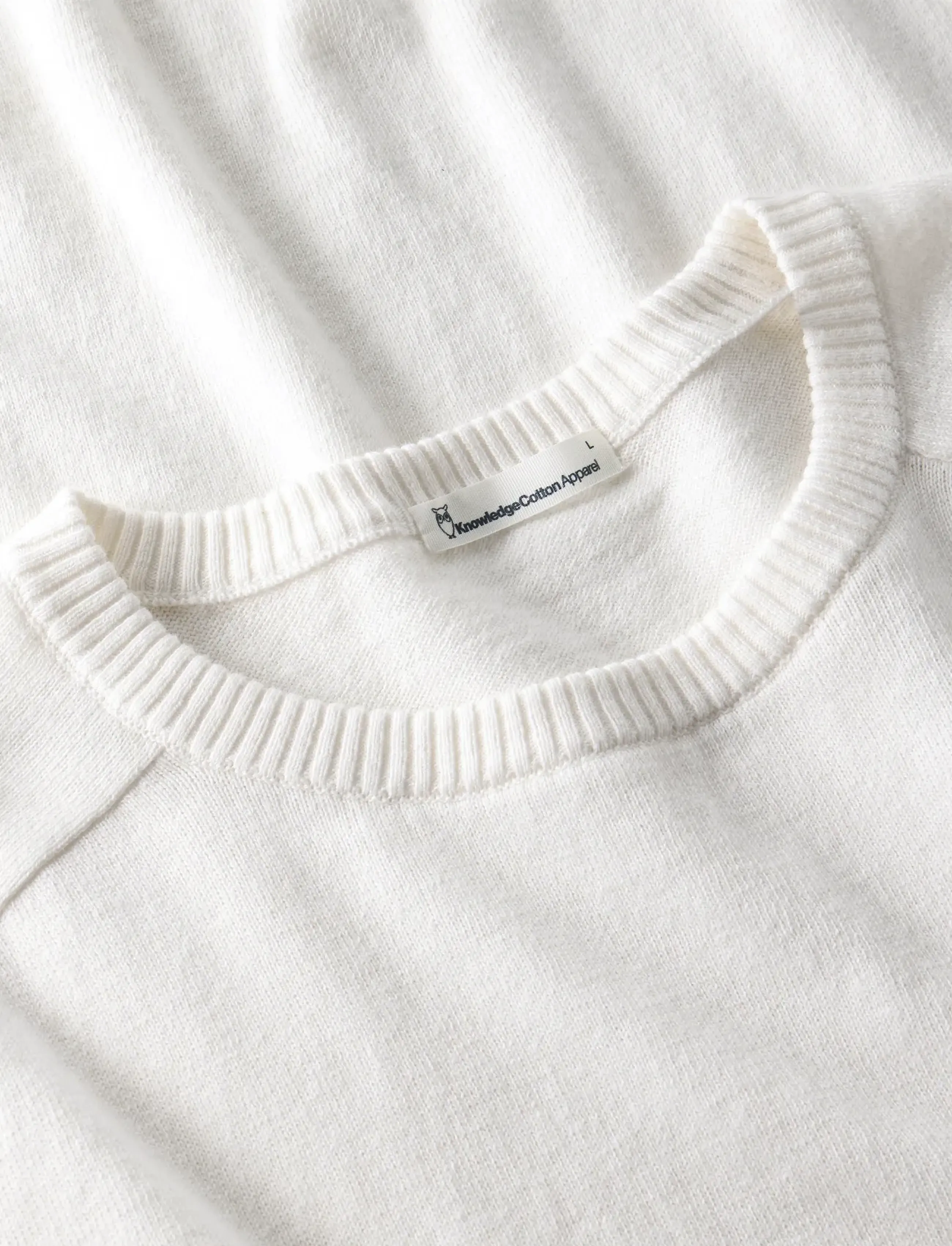 Knowledge Cotton Apparel - Cashmere crew neck sweater - rundhalsad - egret - 2
