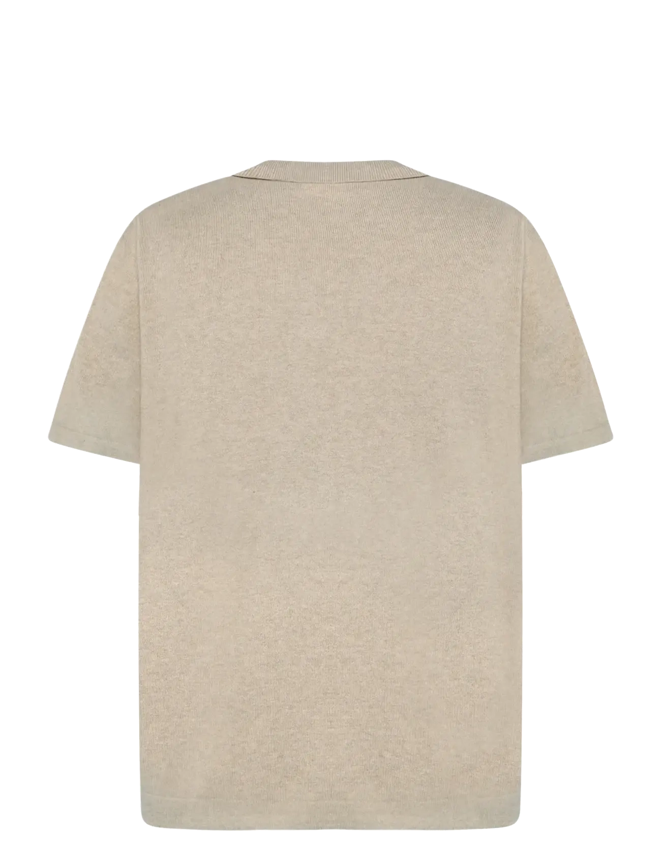 Knowledge Cotton Apparel - Cashmere knit polo - stickade pikéer - light feather gray - 1