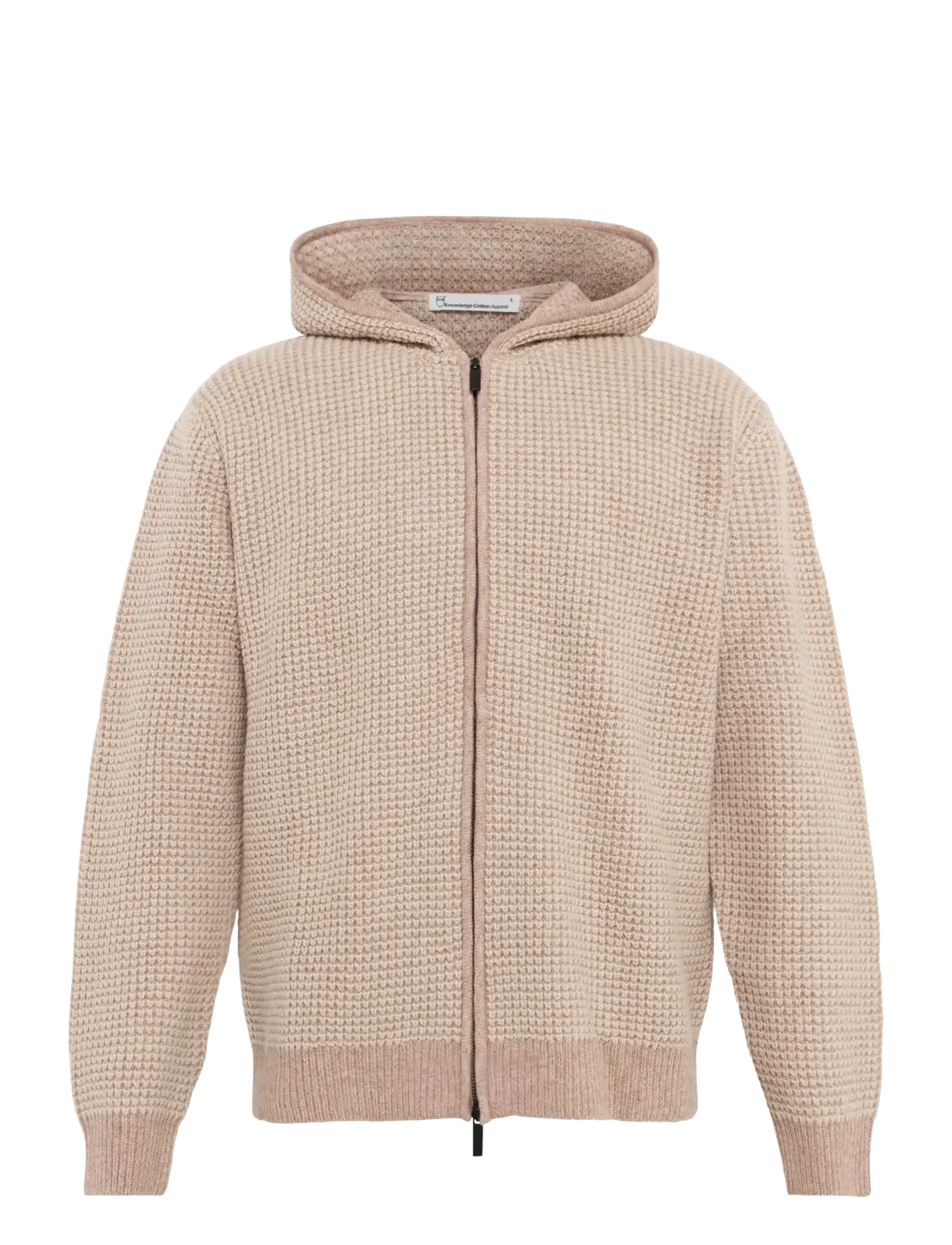 Knowledge Cotton Apparel - Lambswool zip hoodie - kelp melange - 1