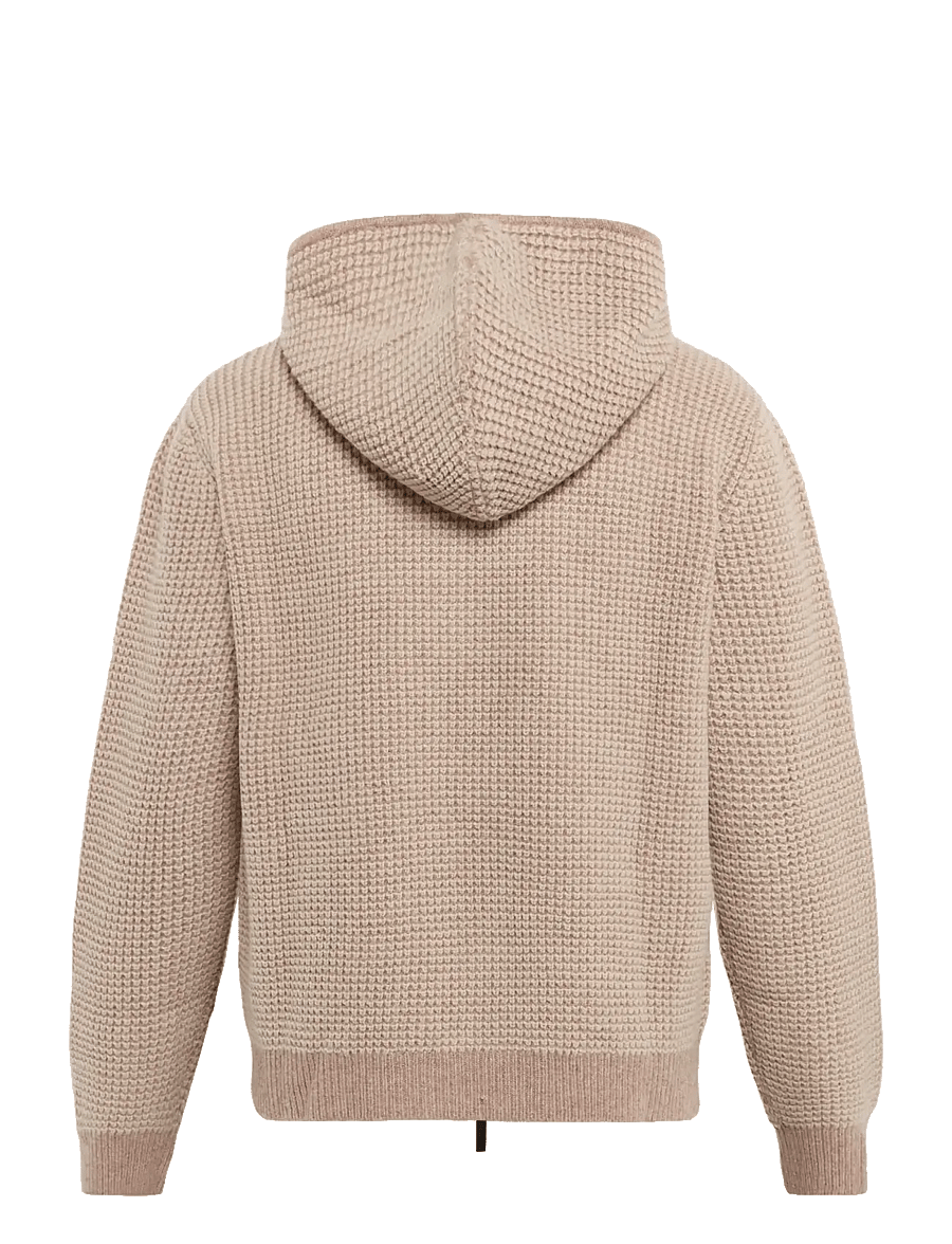 Knowledge Cotton Apparel - Lambswool zip hoodie - kelp melange - 2