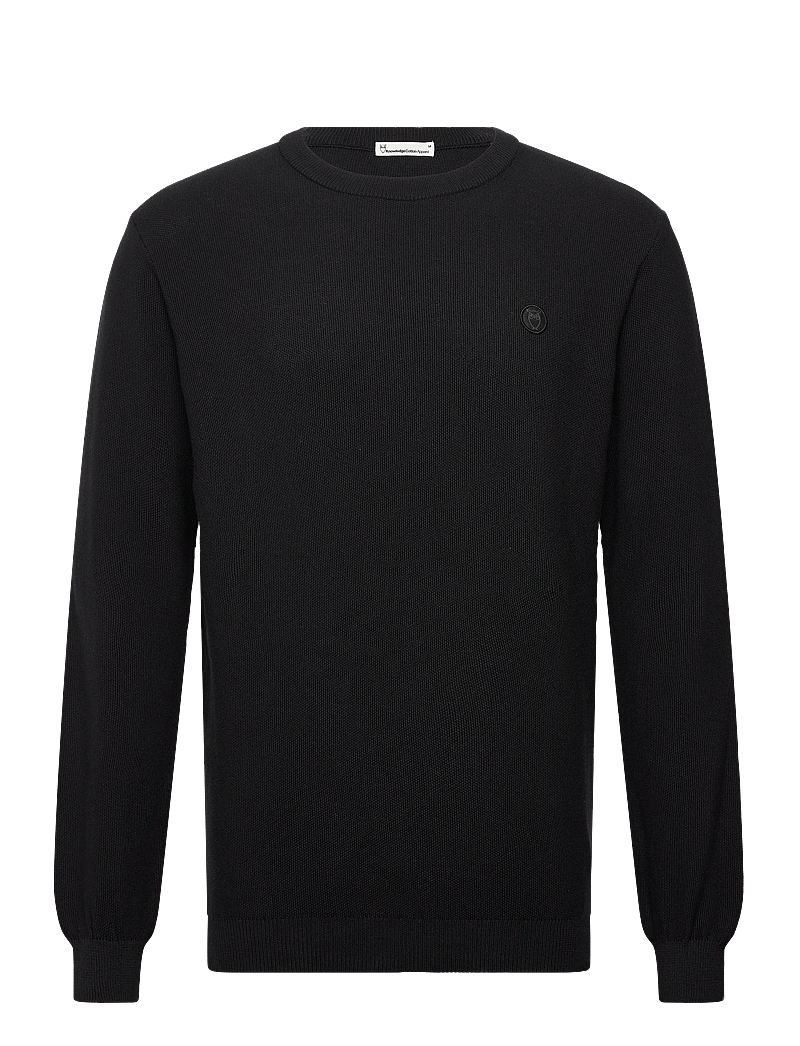 Knowledge Cotton Apparel - Organic Cotton Pique Knit - GOTS/Ve - rundhals - black jet - 0