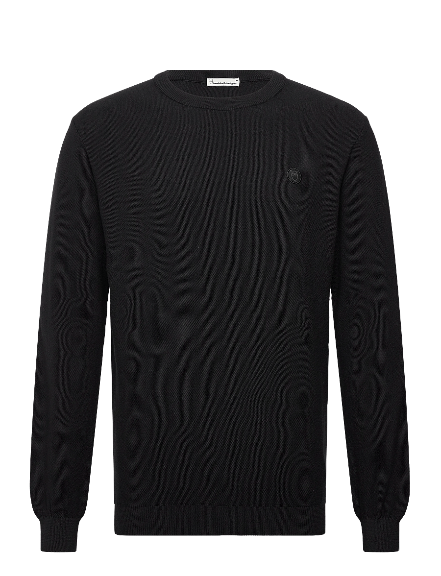 Knowledge Cotton Apparel - Organic Cotton Pique Knit - GOTS/Ve - rundhals - black jet - 0
