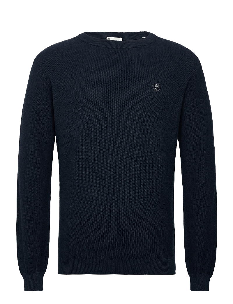 Knowledge Cotton Apparel - Organic Cotton Pique Knit - GOTS/Ve - rund hals - total eclipse - 0