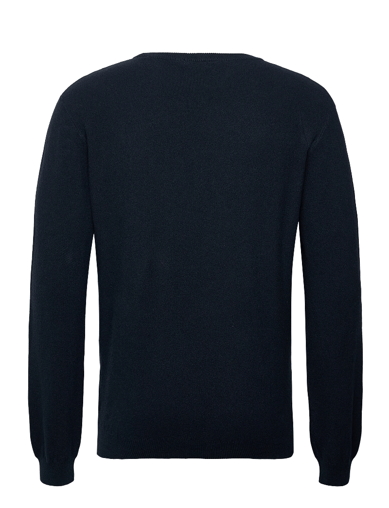 Knowledge Cotton Apparel - Organic Cotton Pique Knit - GOTS/Ve - rund hals - total eclipse - 1