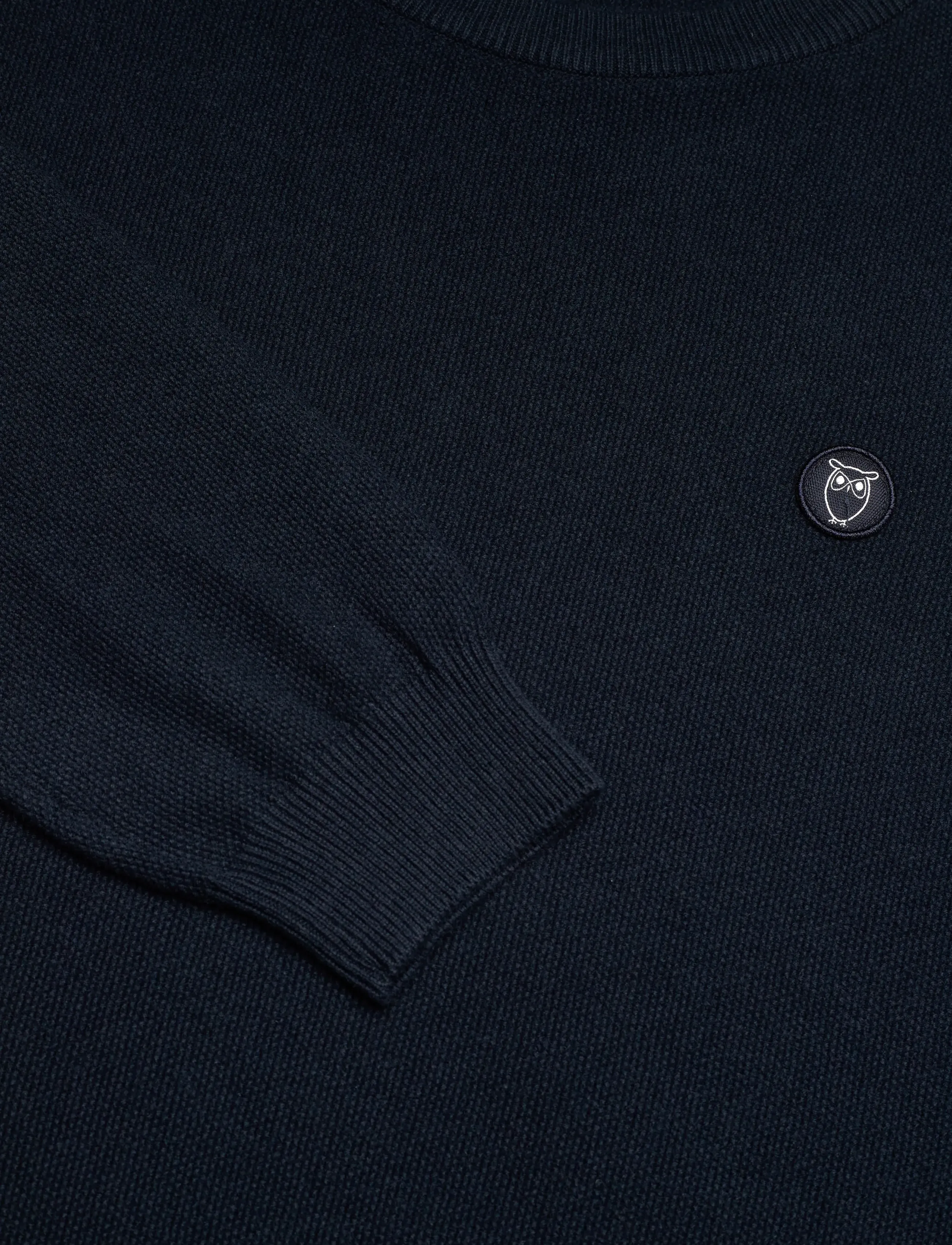 Knowledge Cotton Apparel - Organic Cotton Pique Knit - GOTS/Ve - rund hals - total eclipse - 2