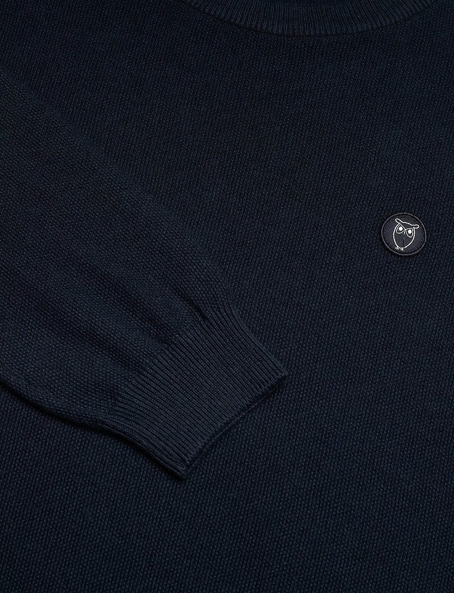 Knowledge Cotton Apparel - Organic Cotton Pique Knit - GOTS/Ve - džemperi ar apaļu kakla izgriezumu - total eclipse - 2