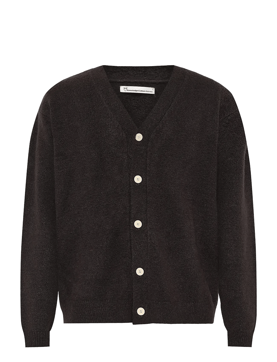Knowledge Cotton Apparel - Soufflé yarn cardigan - strickjacken - chocolate torte - 0