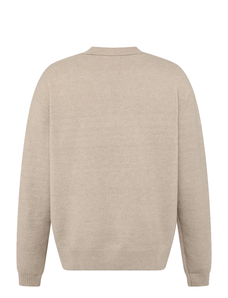 Knowledge Cotton Apparel - Soufflé yarn cardigan - cardigans - light feather gray - 1