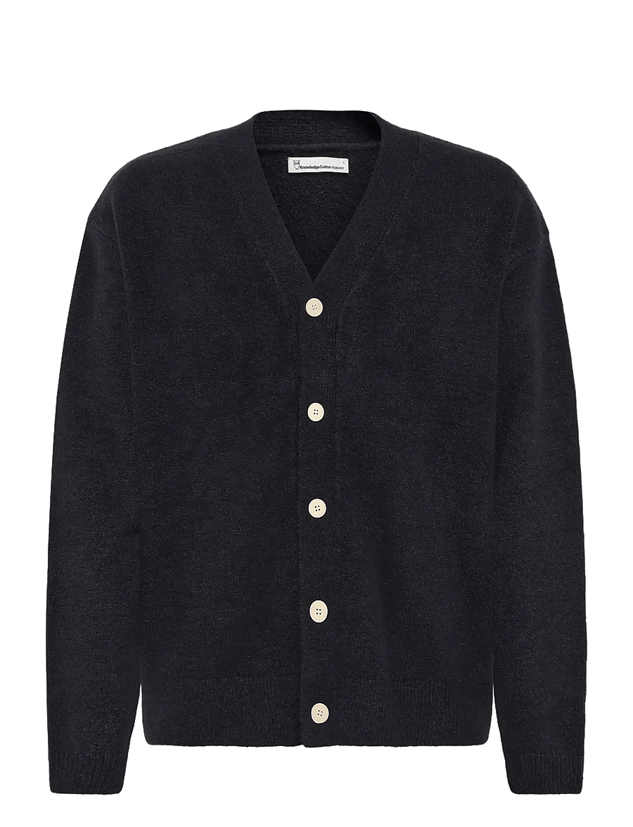 Knowledge Cotton Apparel - Soufflé yarn cardigan - strickjacken - night sky - 0
