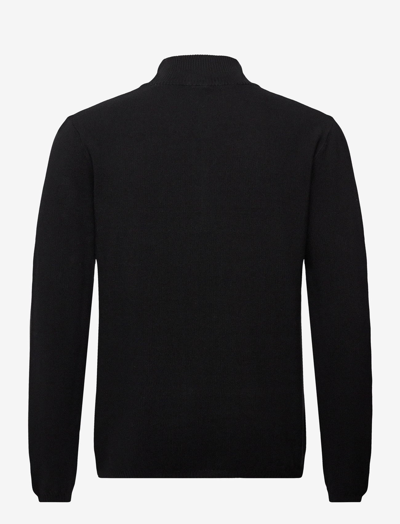 Knowledge Cotton Apparel - Organic Cotton Half Zip Pique Knit - halfzip strik - black jet - 1