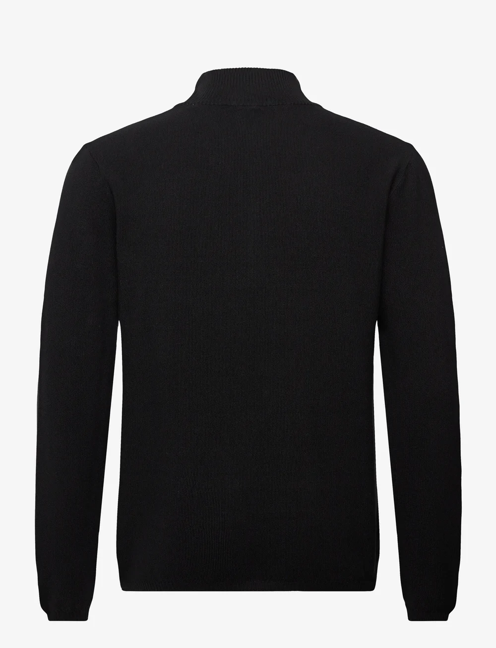 Knowledge Cotton Apparel - Organic Cotton Half Zip Pique Knit - halfzip strik - black jet - 1