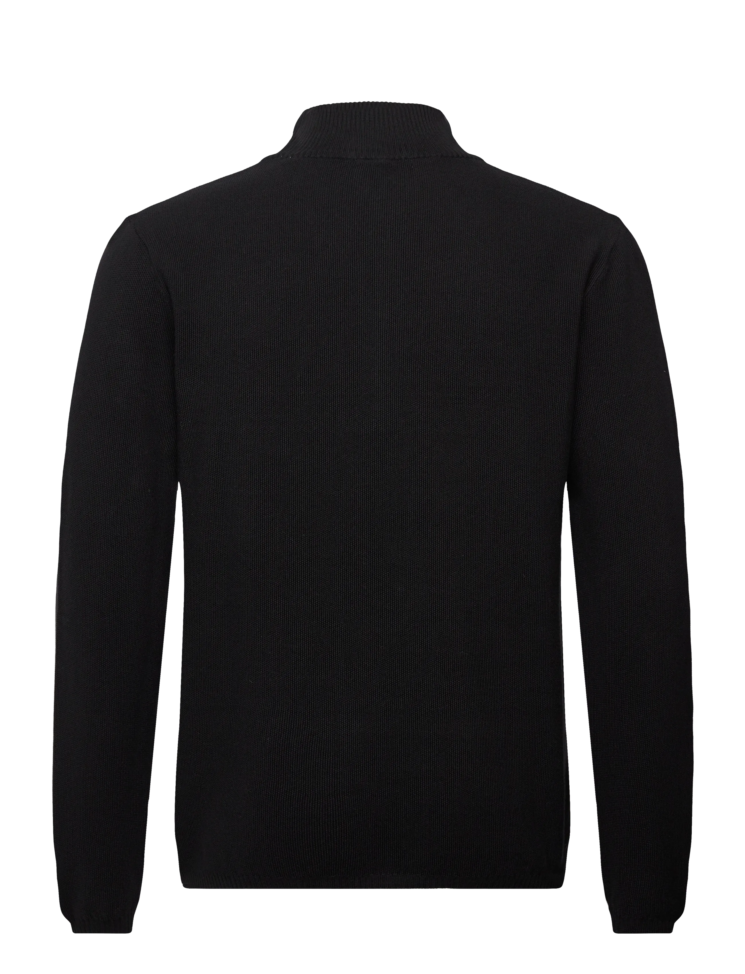 Knowledge Cotton Apparel - Organic Cotton Half Zip Pique Knit - pullover mit halbem reißverschluss - black jet - 1