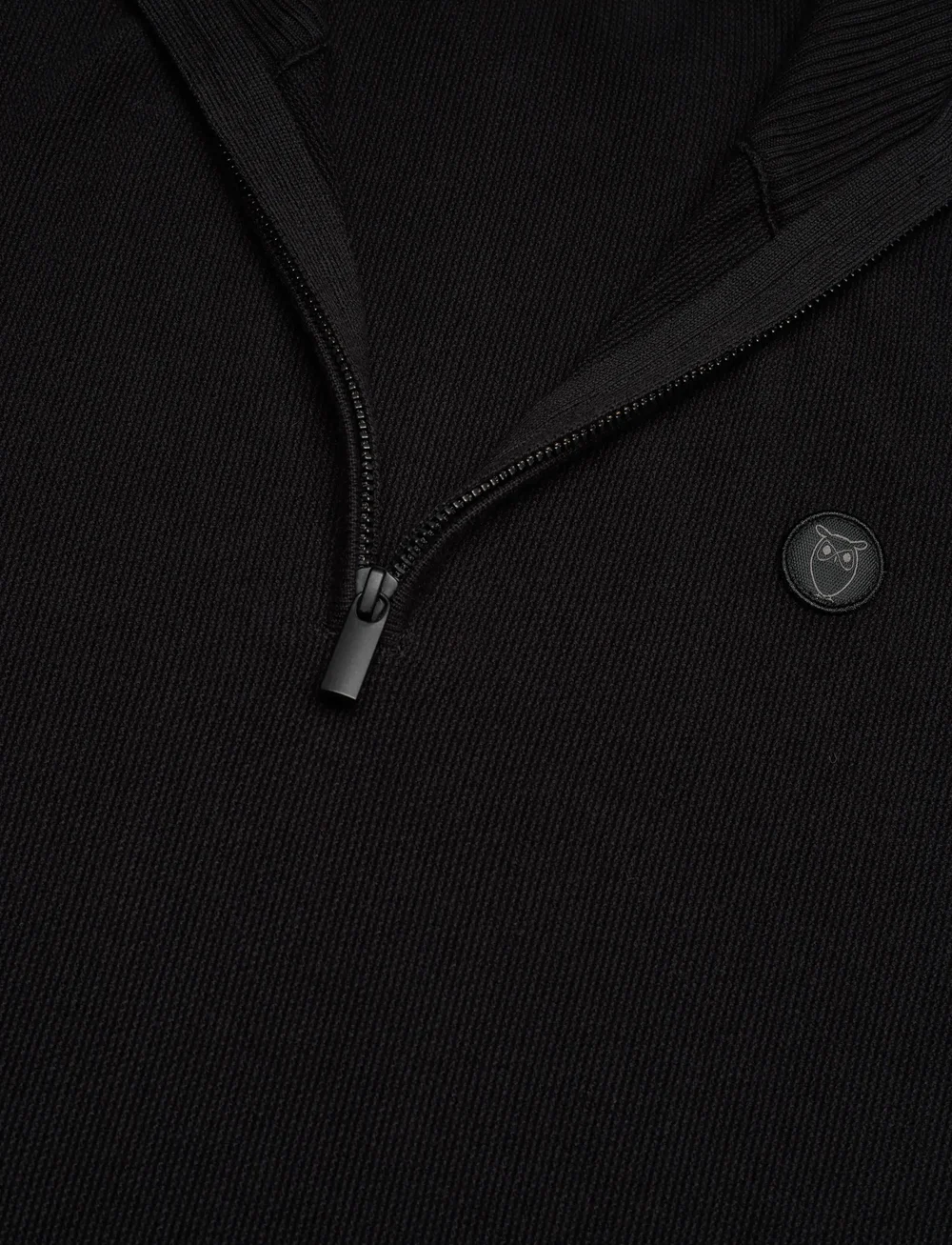 Knowledge Cotton Apparel - Organic Cotton Half Zip Pique Knit - halfzip strik - black jet - 2