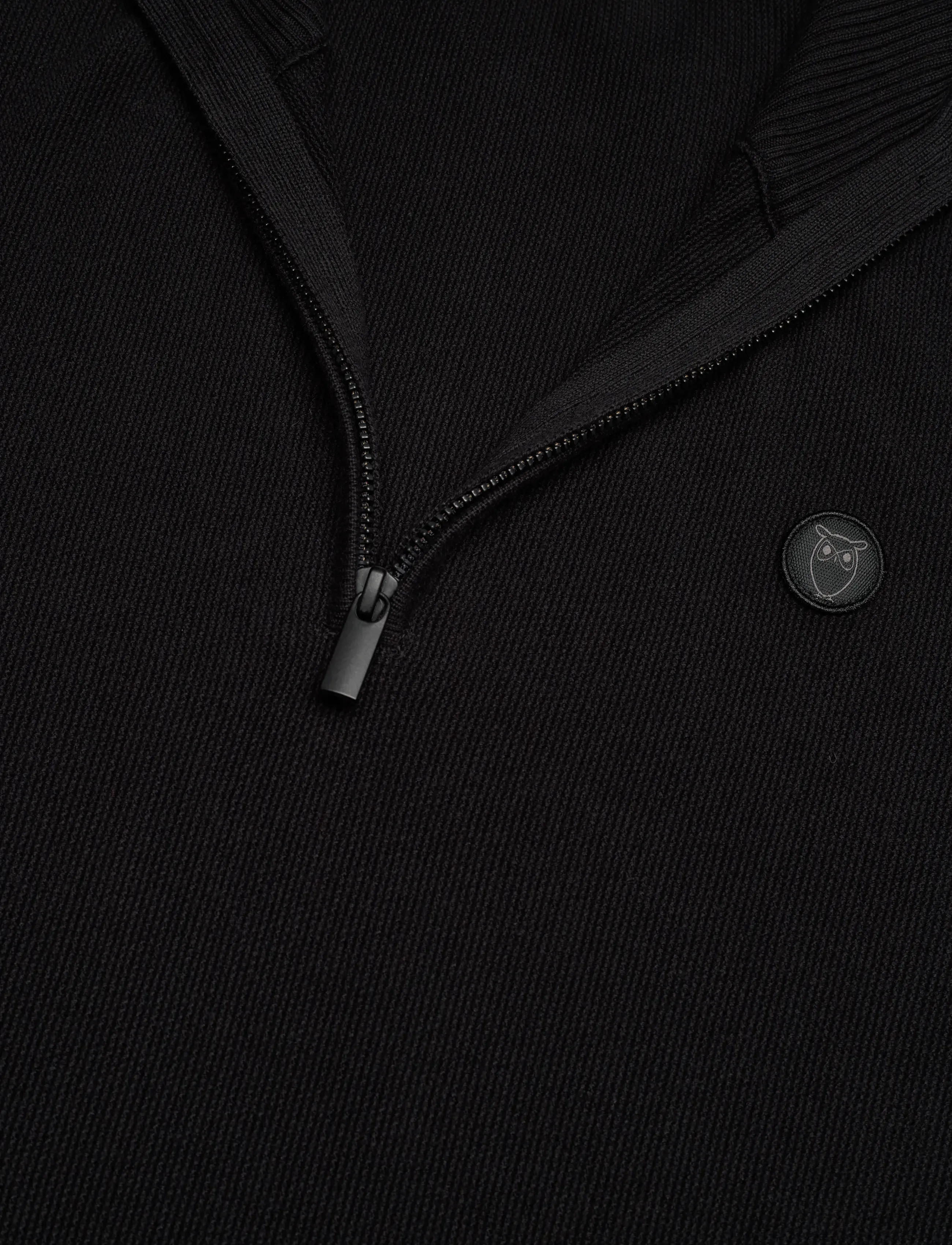 Knowledge Cotton Apparel - Organic Cotton Half Zip Pique Knit - half zip-tröjor - black jet - 2