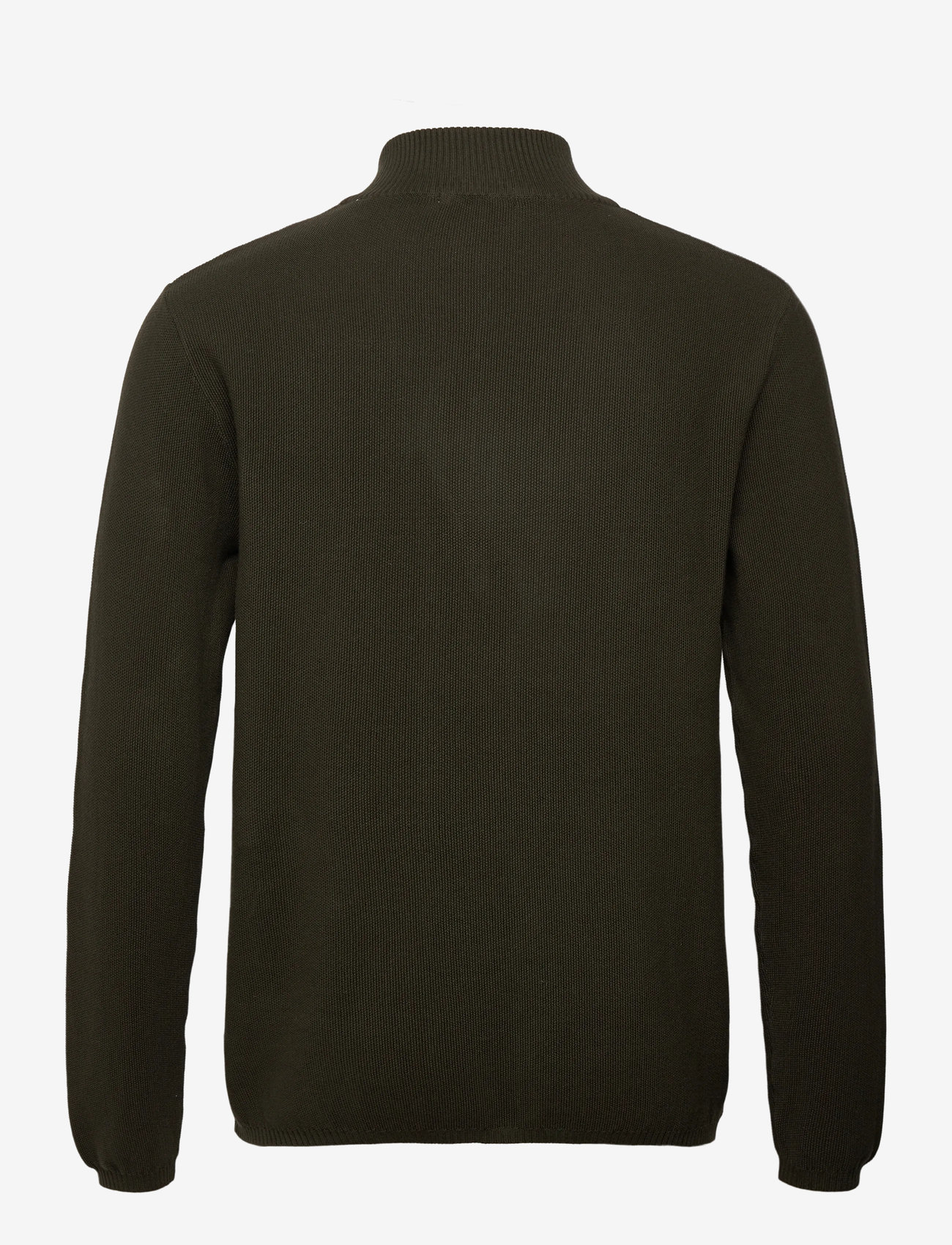 Knowledge Cotton Apparel - Organic Cotton Half Zip Pique Knit - pullover mit halbem reißverschluss - forrest night - 1