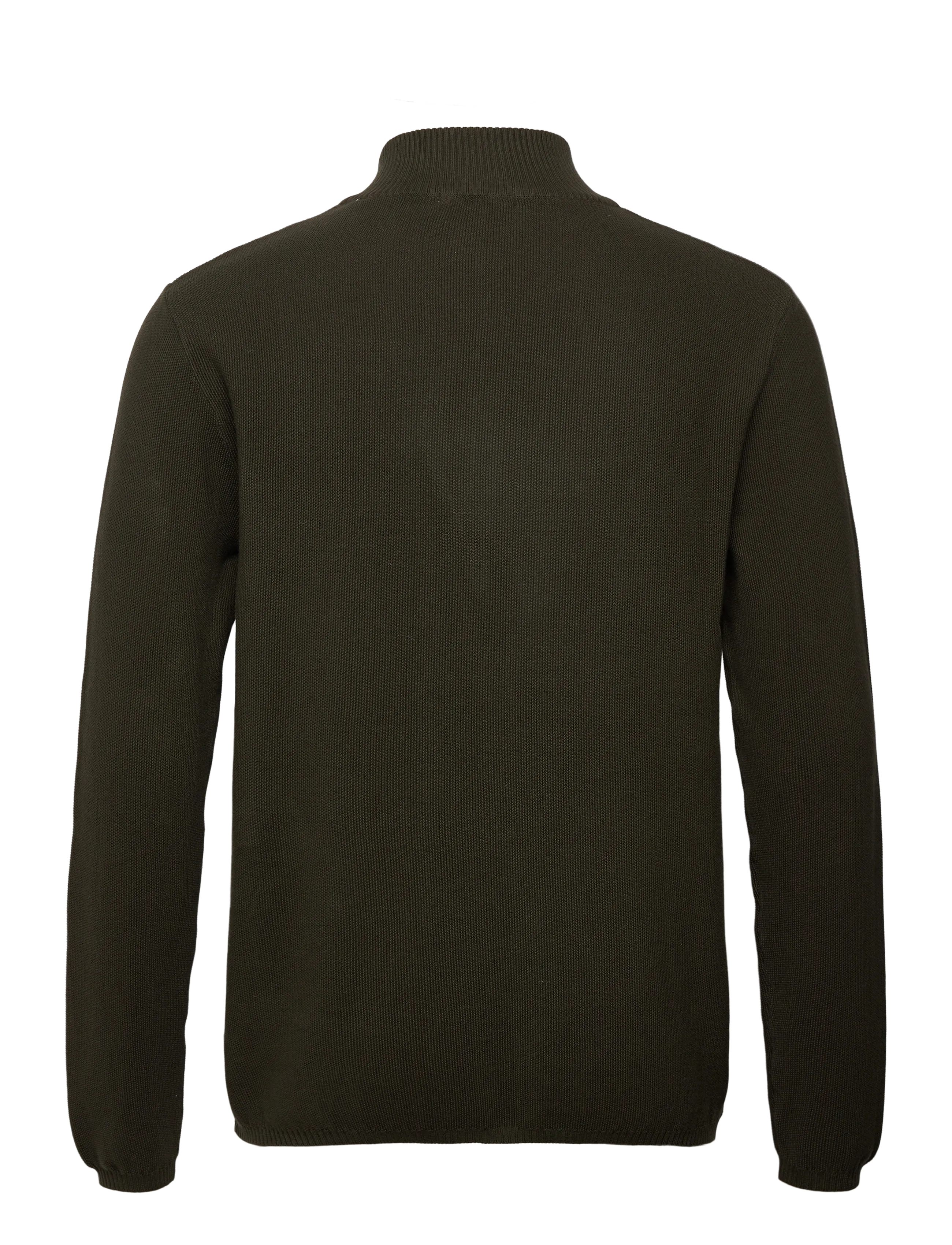 Knowledge Cotton Apparel - Organic Cotton Half Zip Pique Knit - pullover mit halbem reißverschluss - forrest night - 1