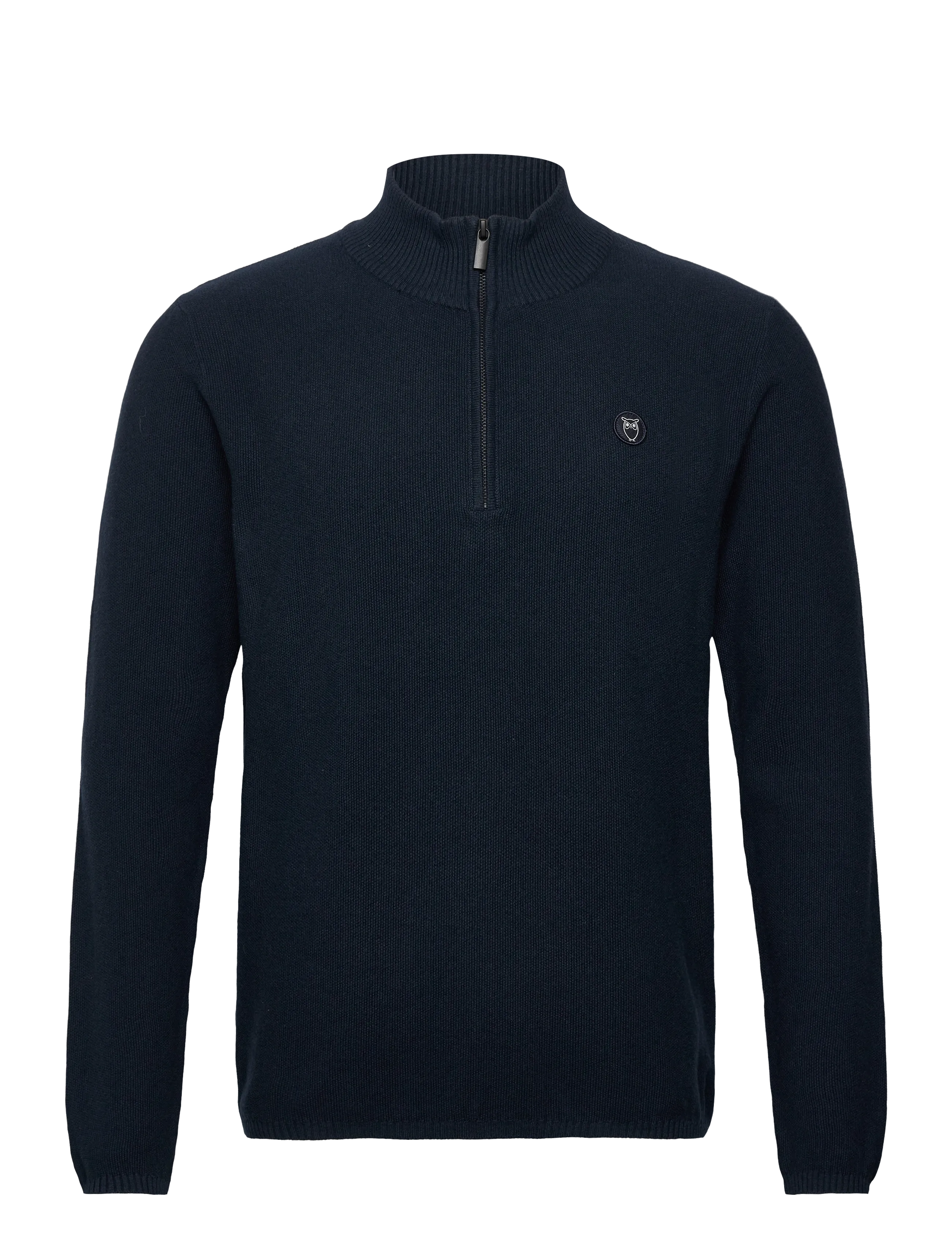 Knowledge Cotton Apparel Organic Cotton Half Zip Pique Knit - Knowledge Cotton Apparel - TOTAL ECLIPSE / navy