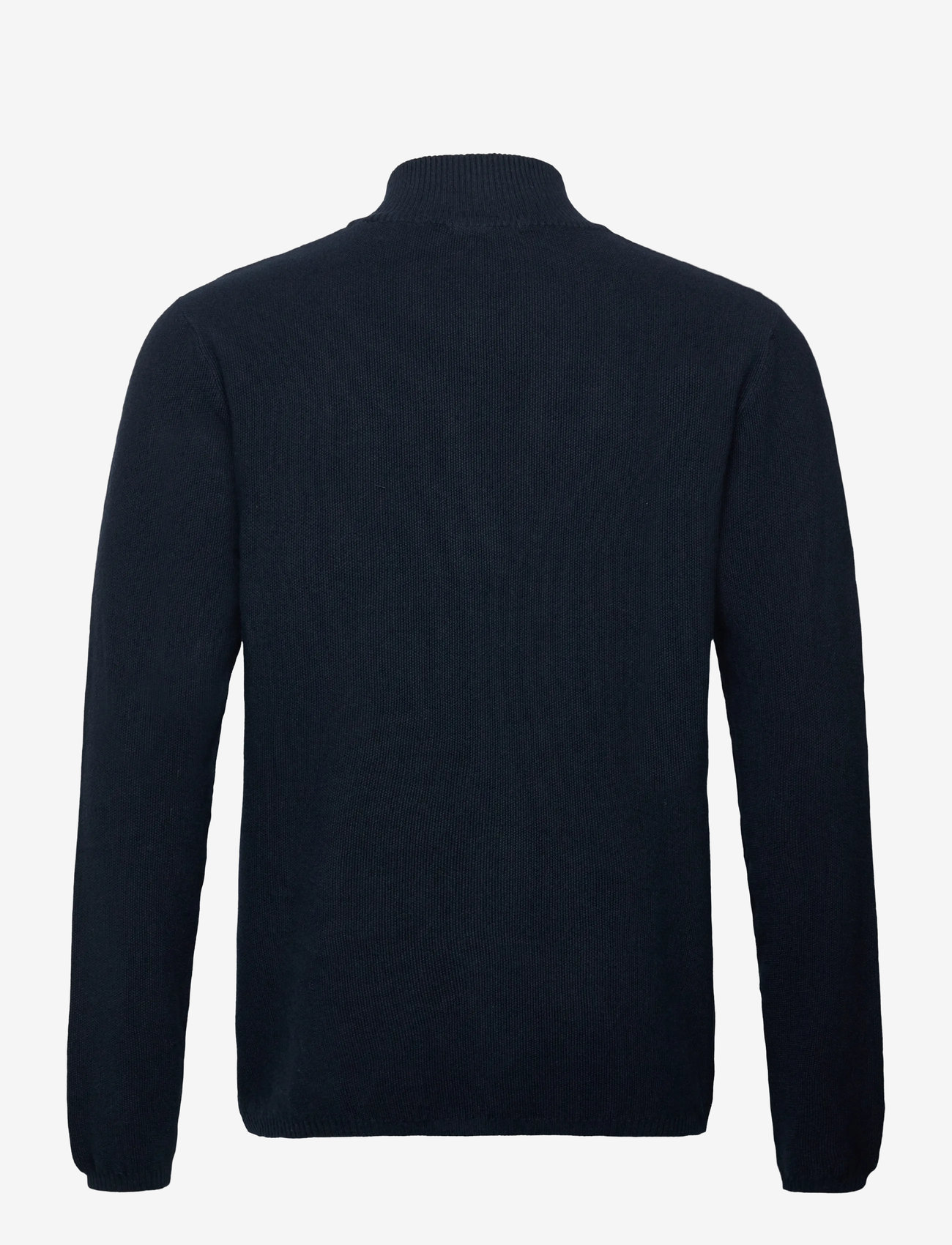 Knowledge Cotton Apparel - Organic Cotton Half Zip Pique Knit - halfzip strik - total eclipse - 1