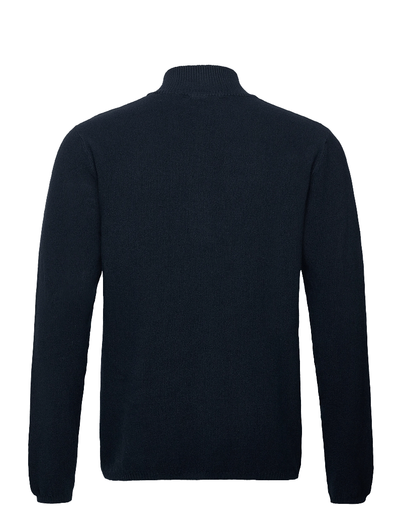 Knowledge Cotton Apparel - Organic Cotton Half Zip Pique Knit - halfzip strik - total eclipse - 1