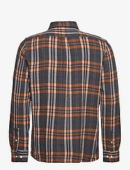 Knowledge Cotton Apparel - Relaxed checked shirt - GOTS/Vegan - rutede skjorter - dark grey melange - 1