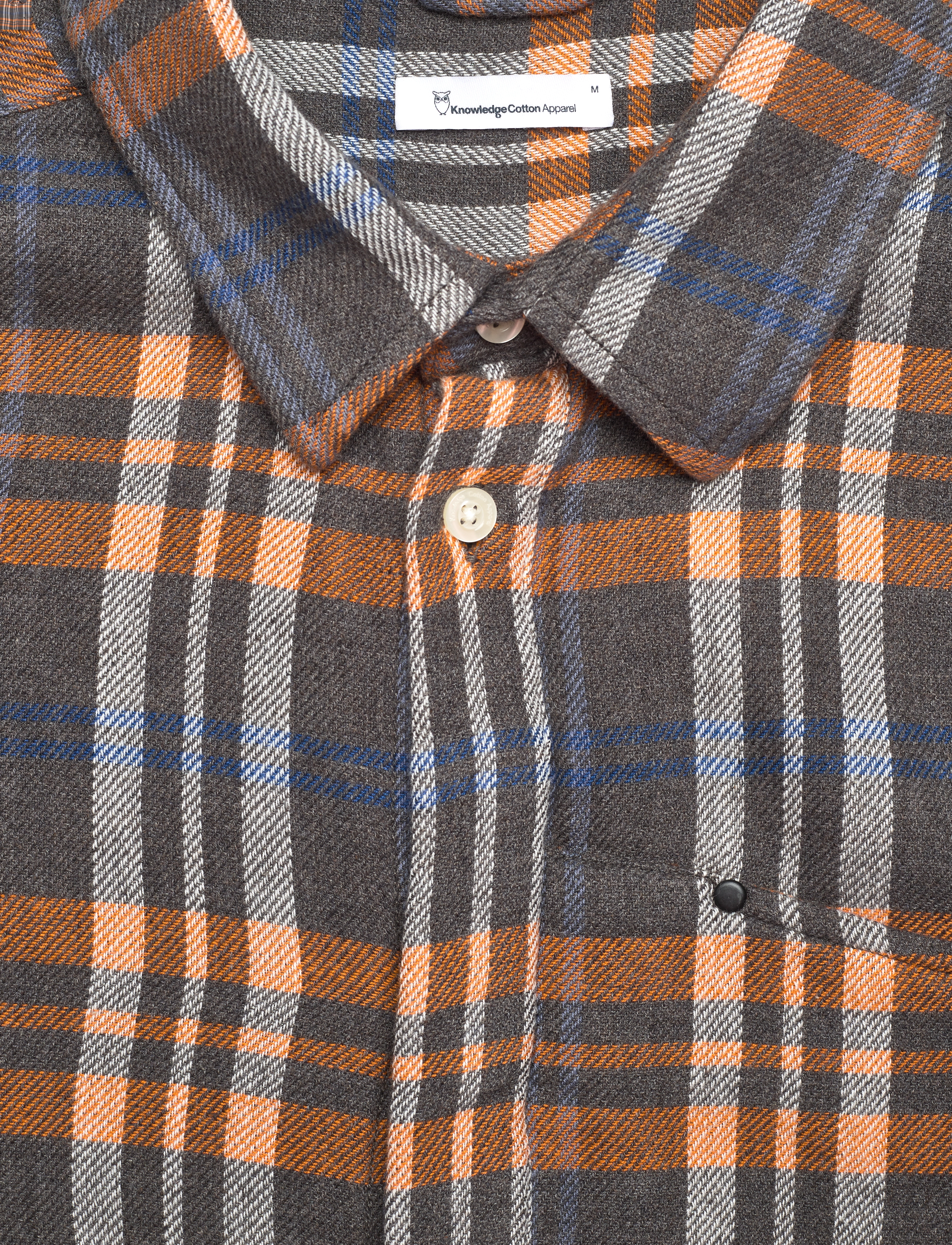 Knowledge Cotton Apparel - Relaxed checked shirt - GOTS/Vegan - dark grey melange - 2