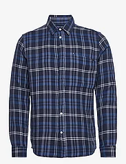 Knowledge Cotton Apparel - Relaxed checked shirt - GOTS/Vegan - rutede skjorter - total eclipse - 0