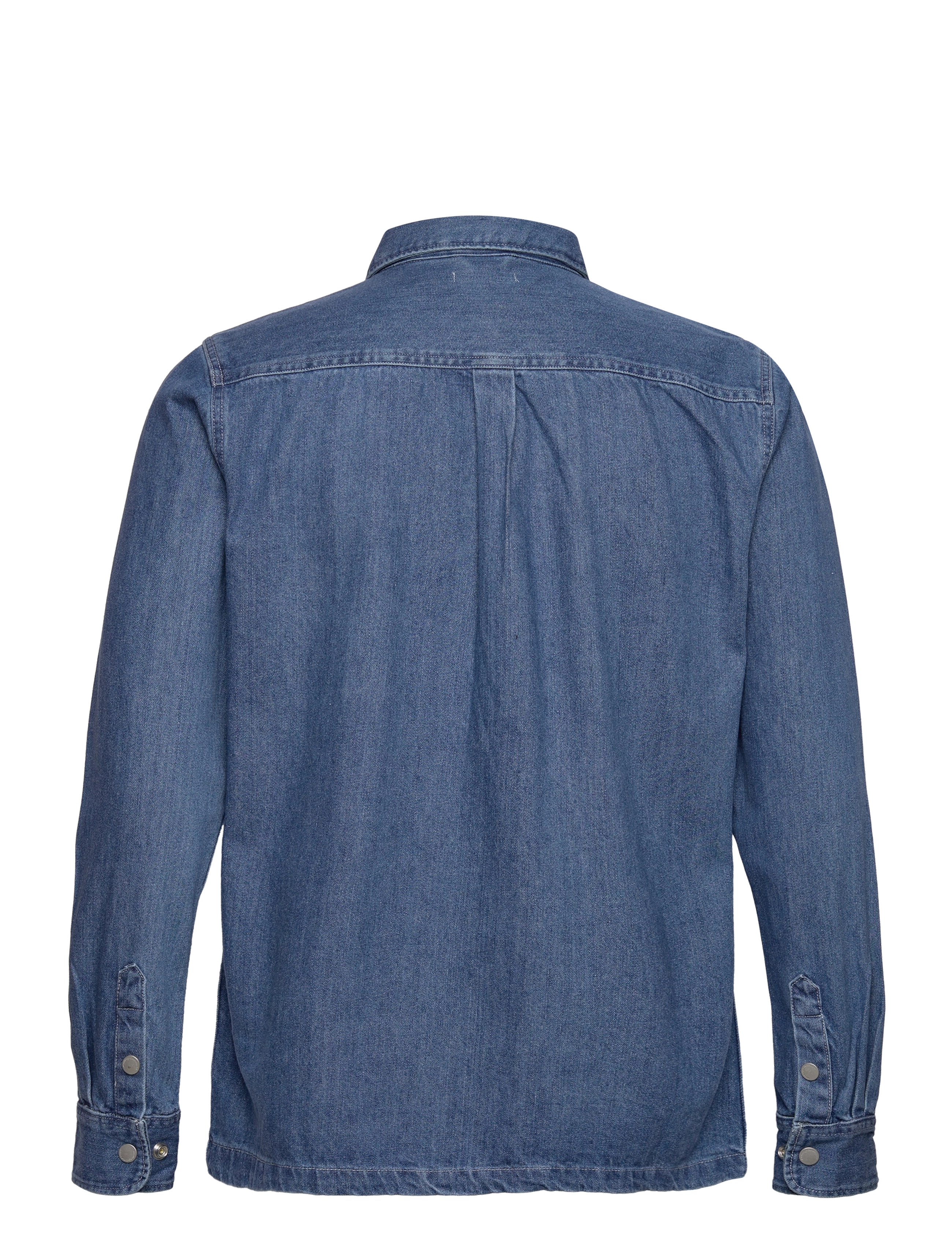 Knowledge Cotton Apparel - Relaxed denim zip shirt - GOTS/Vega - medium wash - 1
