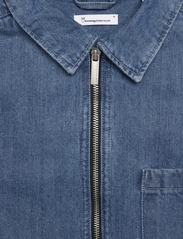 Knowledge Cotton Apparel - Relaxed denim zip shirt - GOTS/Vega - jeanshemden - medium wash - 2