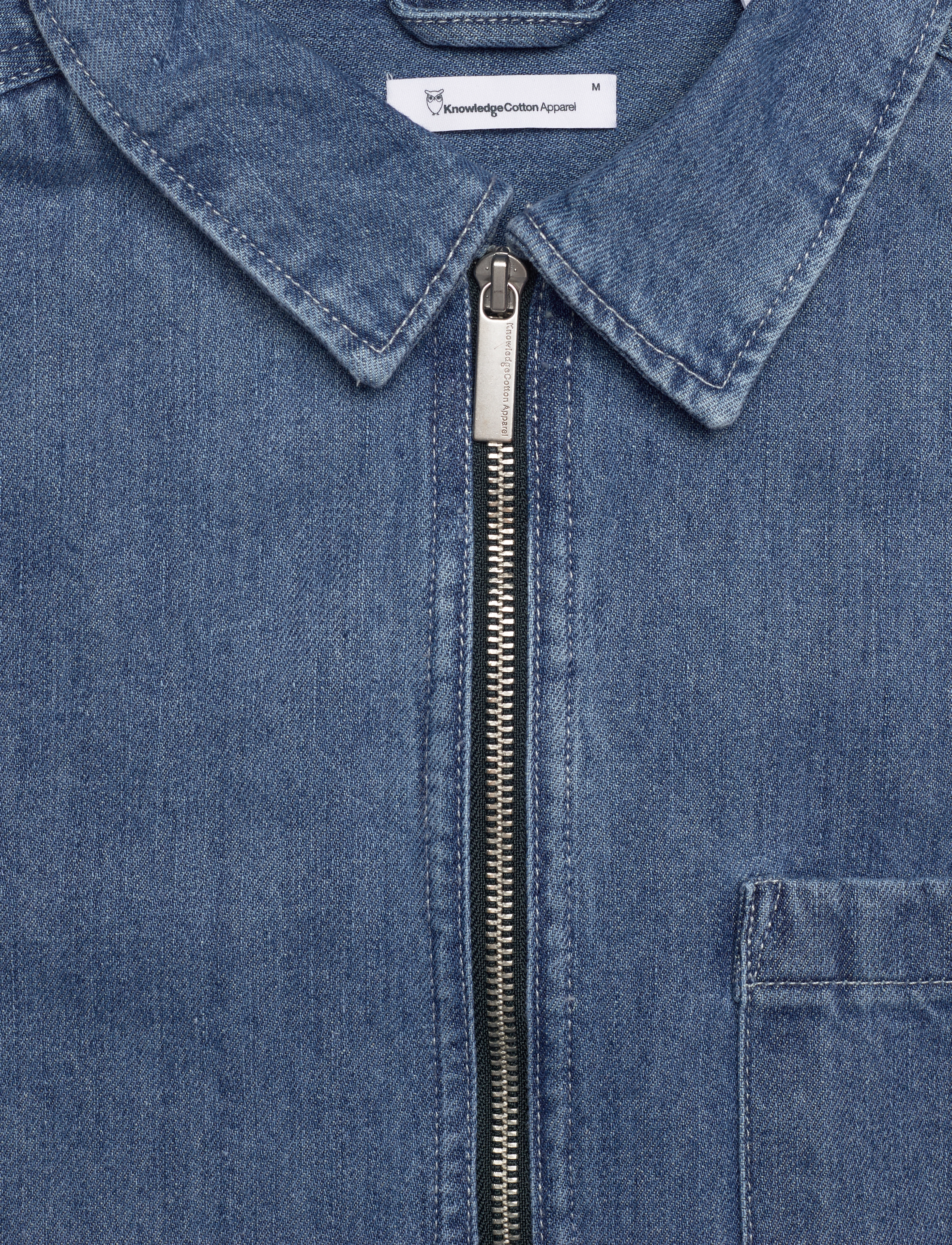 Knowledge Cotton Apparel - Relaxed denim zip shirt - GOTS/Vega - medium wash - 2