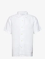 Box fit short sleeved linen shirt G - BRIGHT WHITE