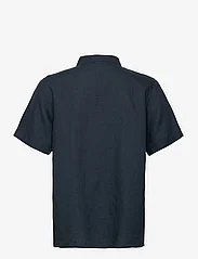 Knowledge Cotton Apparel - Box fit short sleeved linen shirt G - linskjorter - total eclipse - 1