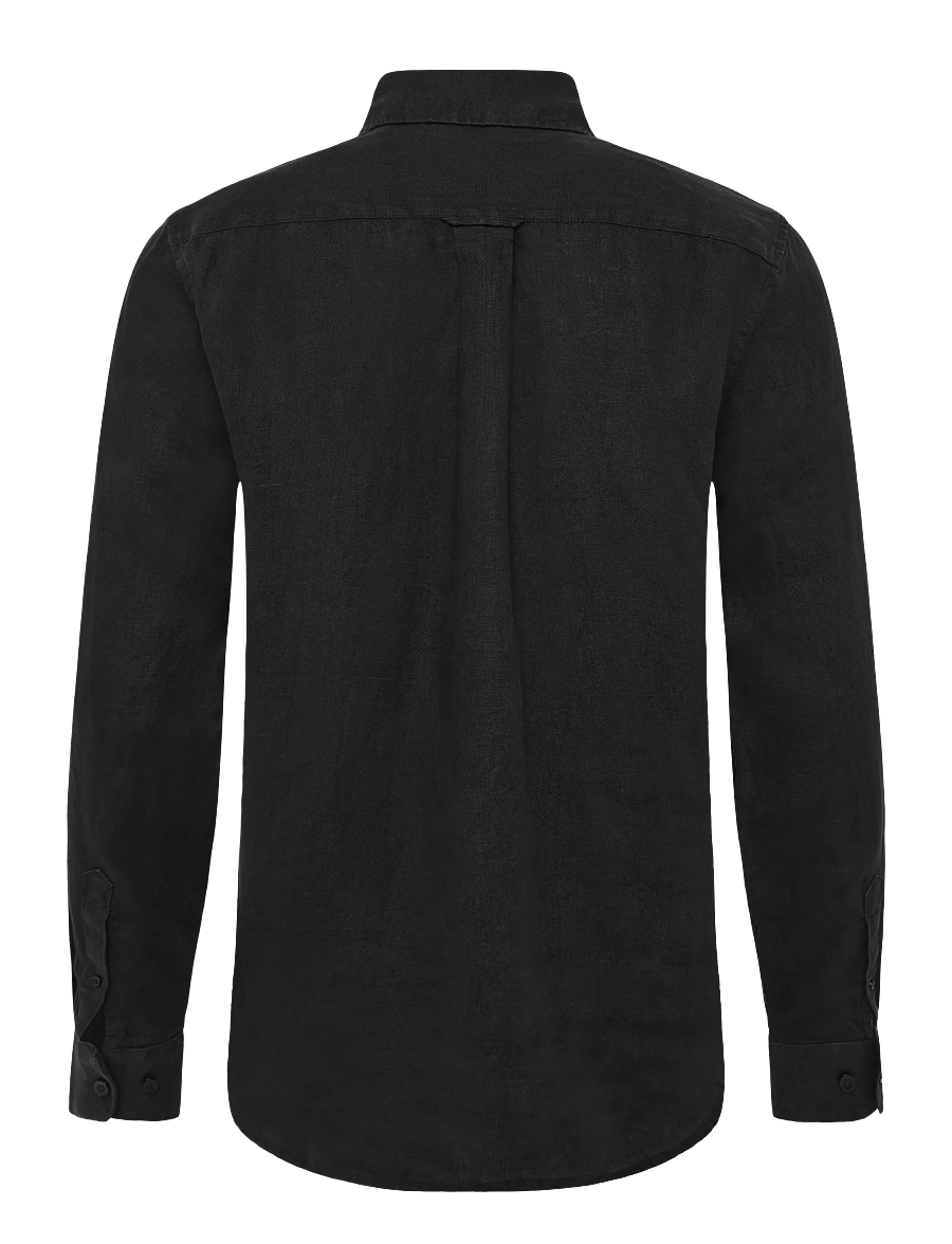 Knowledge Cotton Apparel - Linen shirt - black jet - 1