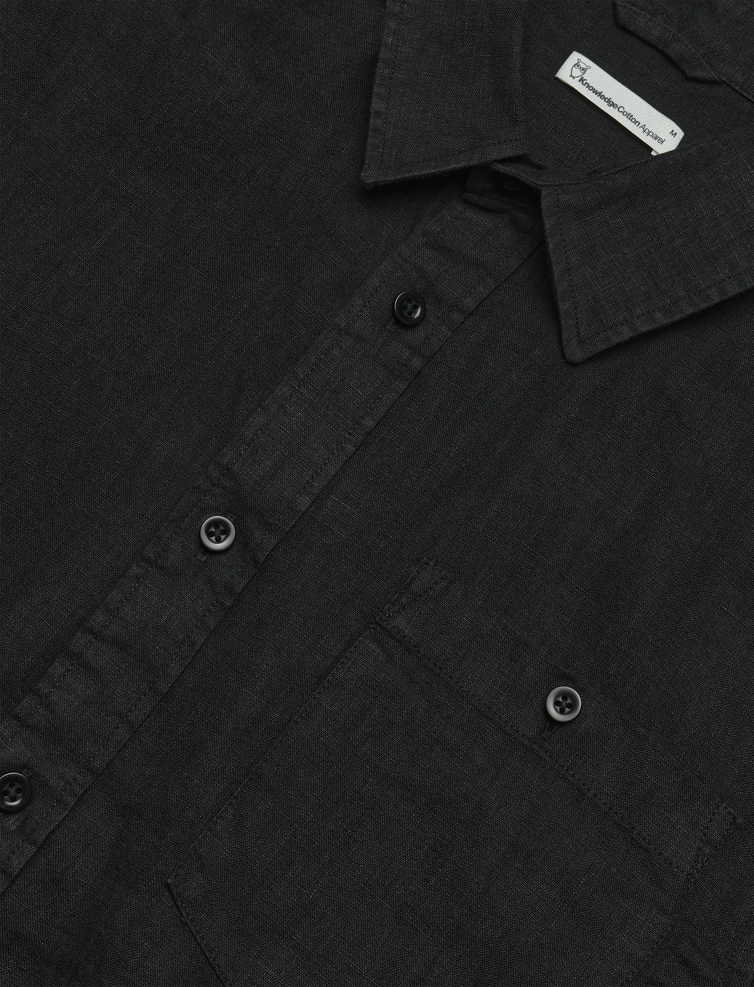 Knowledge Cotton Apparel - Linen shirt - black jet - 2