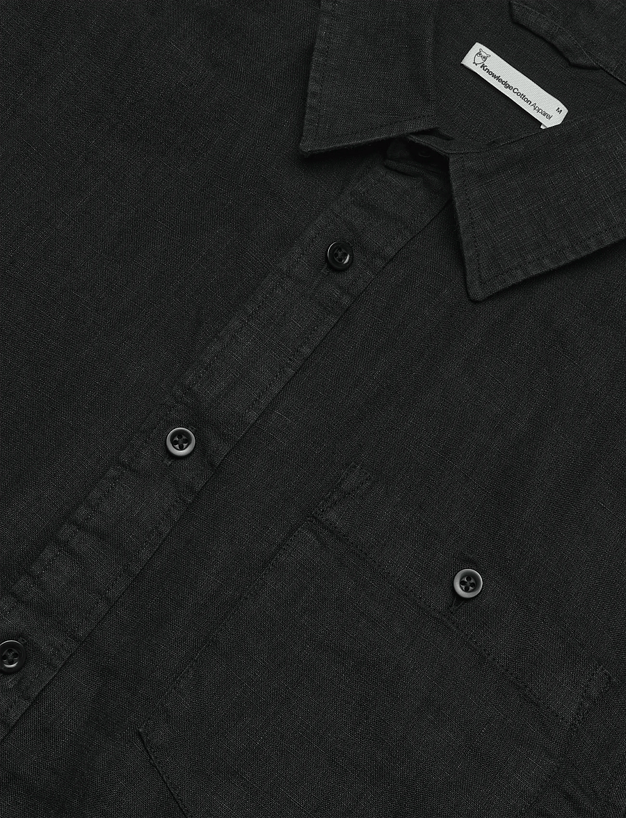 Knowledge Cotton Apparel - Linen shirt - black jet - 2