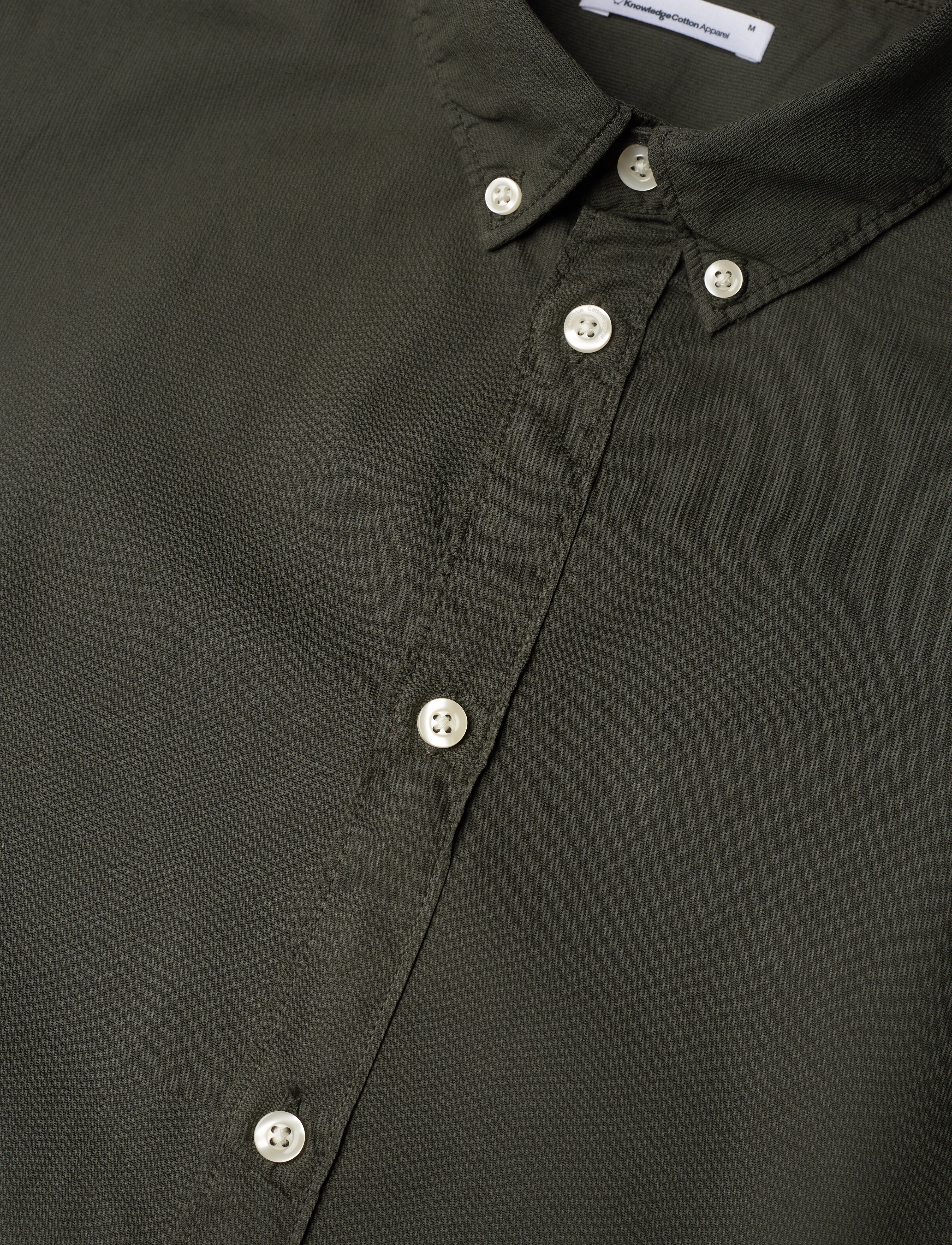 Knowledge Cotton Apparel - Costum fit cord look shirt - GOTS/V - forrest night - 3