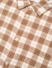 Knowledge Cotton Apparel - Loose fit checkered shirt - GOTS/Ve - ikdienas krekli - beige check - 3