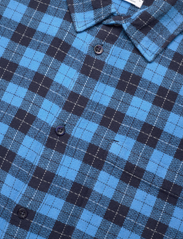 Knowledge Cotton Apparel - Loose fit checkered shirt - GOTS/Ve - avslappede skjorter - blue check - 3