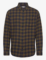 Knowledge Cotton Apparel - Loose fit checkered shirt - GOTS/Ve - avslappede skjorter - green check - 0